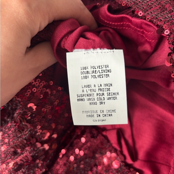 Brand New w/ Tag β Simons Burgundy Sequin Dress, Size M β Stunning Party Look! - Picture 9 of 10
